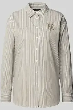 Ralph Lauren Regular fit overhemdblouse met logostitching, model 
