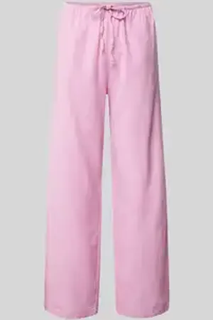 Gina Tricot Wide leg linnen broek met tunnelkoord