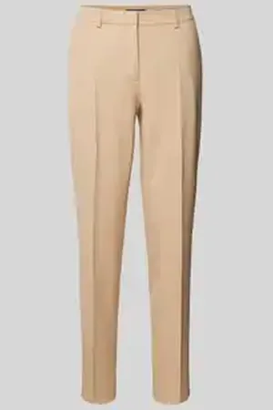 More & More Regular fit stoffen broek met persplooien