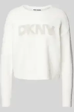 DKNY Gebreide pullover met labelprint
