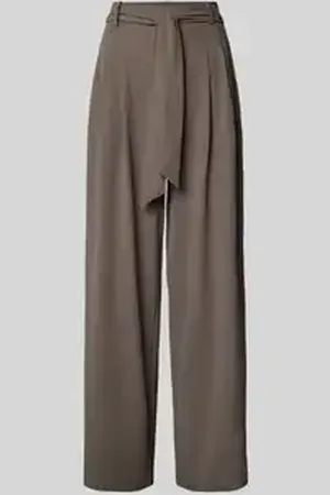 Cambio Straight leg stoffen broek met strikceintuur, model 