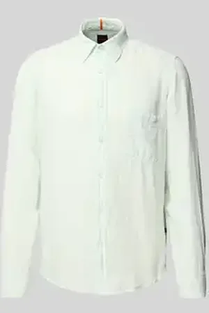 HUGO BOSS Regular fit linnen overhemd met borstzak, model 