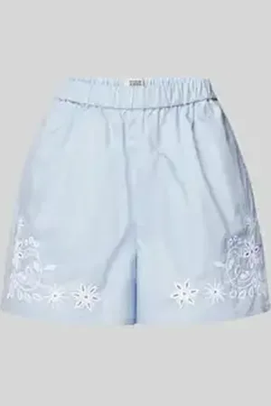Scotch&Soda Korte relaxed fit broek met broderie anglaise