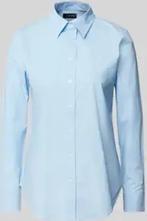 Ralph Lauren Slim fit overhemdblouse met logostitching, model 