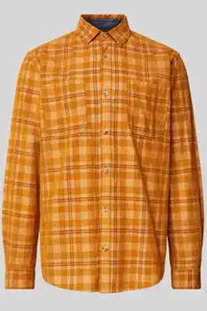 TOM TAILOR Regular fit vrijetijdsoverhemd van puur katoen met corduroy ruitmotief