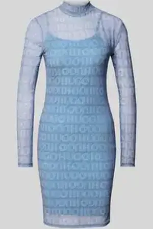 Hugo Blue Mini-jurk met opstaande kraag, model 
