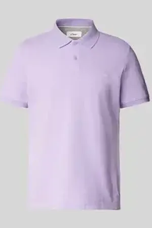 QS by s.Oliver Regular fit poloshirt van katoenpiqué met labelstitching