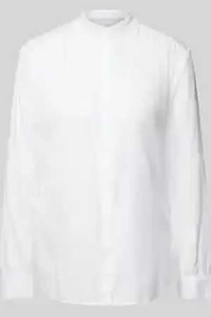 Marc O’ Polo Relaxed fit blouse met opstaande kraag van zacht katoen-satijn