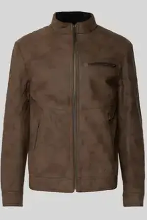 TOM TAILOR Regular fit jack in leerlook van pure viscose.met doorgestikte schouderpas