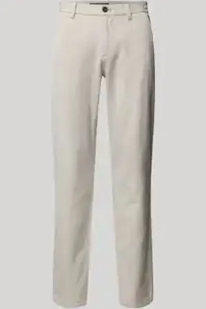 Marc O’ Polo Regular fit chino van katoenmix met een fijn tweekleurig zigzagmotief, model 