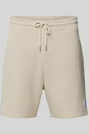 Hugo Blue Regular fit sweatshorts met labelpatch, model 