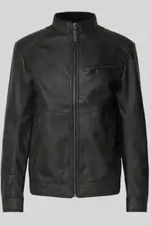 TOM TAILOR Regular fit jack in leerlook van pure viscose.met doorgestikte schouderpas