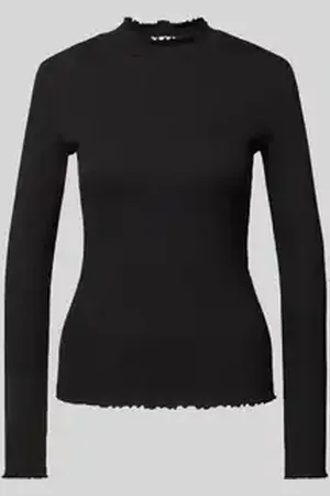 TOM TAILOR Slim fit shirt met lange mouwen van katoenmix met boorden met volants