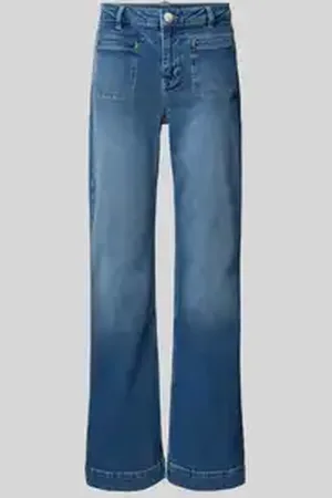 Opus Flared jeans met strookzakken, model 