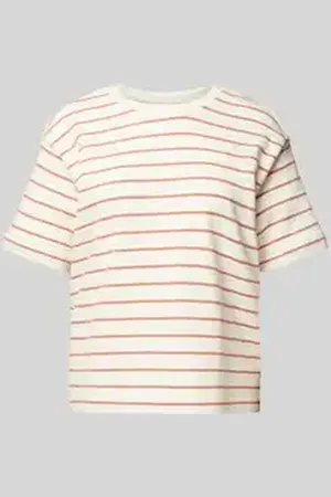 Jake*s Kort T-shirt met geribde ronde hals
