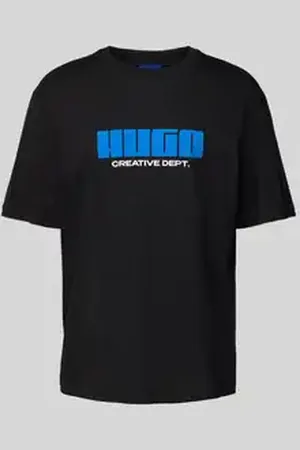 Hugo Blue T-shirt met labelprint, model 