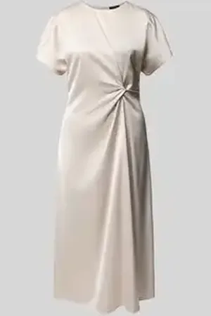 Comma, Midi-jurk van viscosemix met knoopdetail