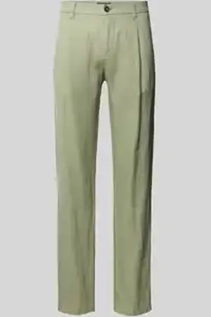 Marc O’ Polo Tapered linnen broek met bandplooi, model 