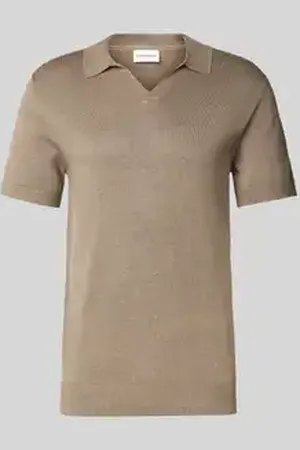 Lindbergh Slim fit poloshirt met V-hals, model 