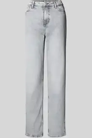 Pieces® Straight fit jeans van een mix van katoen en elastaan, model 