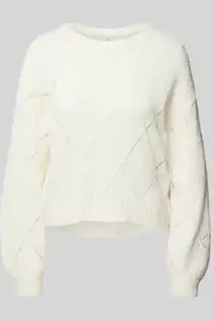 ONLY Comfort fit gebreide pullover met broderie anglaise, model 