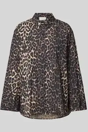 Neo Noir Relaxed fit blouse met overhemdkraag, model 