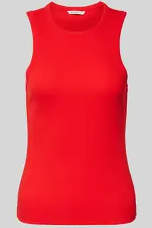 TOM TAILOR Slim fit tanktop van katoenmix met geribde look