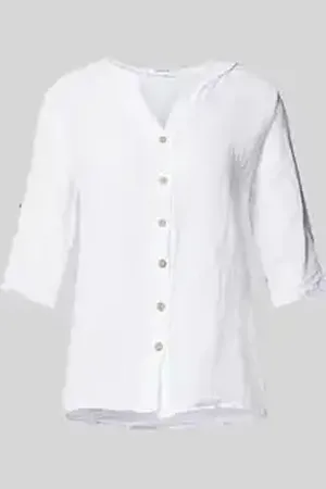 Zabaione Regular fit linnen blouse met 3/4-mouwen
