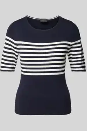 QS by s.Oliver Slim fit gebreide pullover van viscosemix met 1/2-mouwen