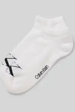 Calvin Klein Sneakersokken met logostitching in een set van 2 stuks