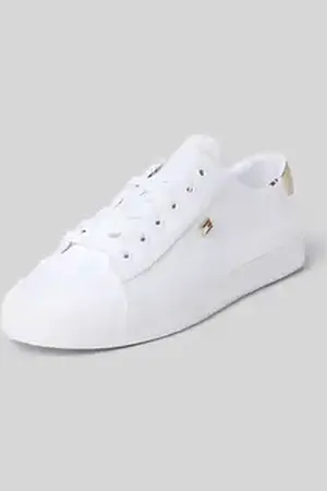 Tommy Hilfiger Lage sneakers met metallic garnering bij de hiel