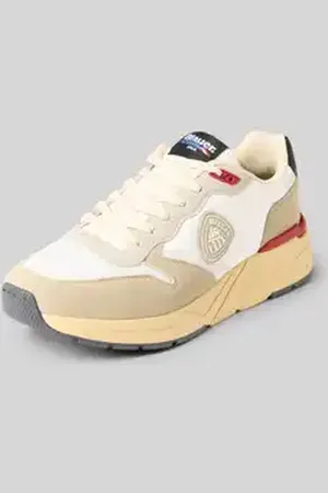 Blauer Sneakers met contrastgarnering, model 