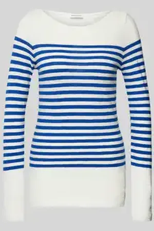 Marc O’ Polo Shirt met lange mouwen in slub jersey met een gestreept patroon