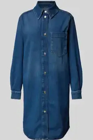 Marc O’ Polo Loose fit jeansjurk van katoenmix met contrastnaden