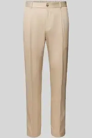 JOOP! Slim fit bandplooibroek met riemlussen, model 