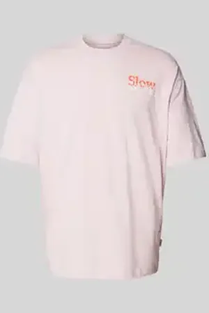 Blend Oversized T-shirt met labelstitching, model 