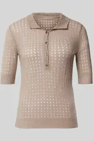 The Mercer Gebreid shirt van kasjmier met ajourpatroon