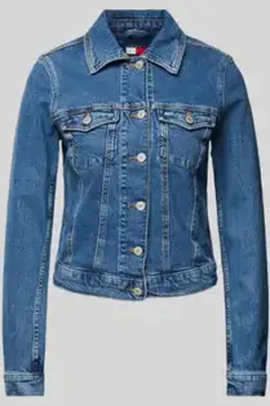 Tommy Hilfiger Jeansjack met paspelzakken op de borst, model 