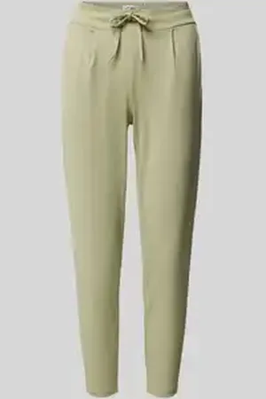 Ichi Slim fit bandplooibroek met verkort model, model 