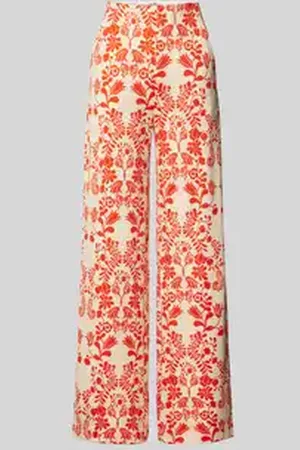 Ichi Straight leg stoffen broek met elastische band, model 