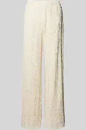 VILA Wide leg stoffen broek met structuurmotief, model 