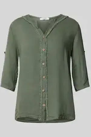 Zabaione Regular fit linnen blouse met 3/4-mouwen