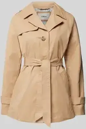 QS by s.Oliver Korte trenchcoat met strikceintuur