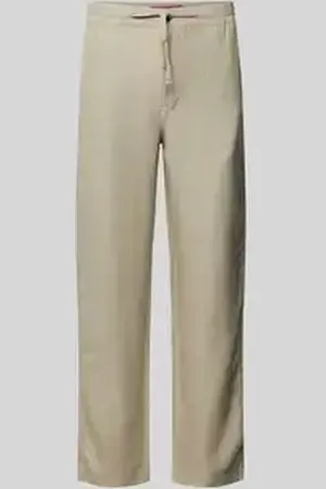 Superdry Straight leg linnen broek met tunnelkoord, model 
