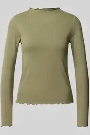 Pieces® Regular fit shirt met lange mouwen en zoom met ruches, model 