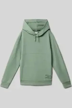 QS by s.Oliver Regular fit sweatshirt met capuchon van katoenmix met printdetails