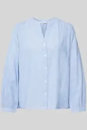 TOM TAILOR Regular fit blouse met lange mouwen van puur katoen met borduursels
