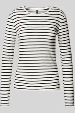 Pieces® Slim fit shirt met lange mouwen van biologische katoenmix, model 