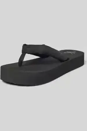 Calvin Klein Teenslippers met label- en logoprint, model 
