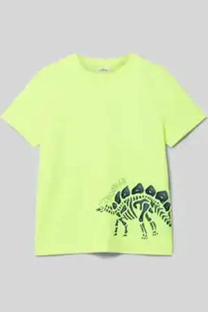 QS by s.Oliver Regular fit T-shirt van zachte katoenmix met een siliconenprint